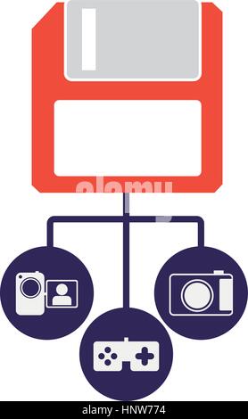 diskette server icon stock, vector illustration design Stock Vector