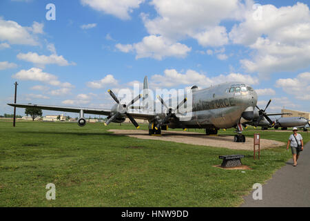 A Boeing KC-97G/L Stratofreighter on display at The Barksdale Global Power Museum, on Barksdale AFB, Louisiana Stock Photo