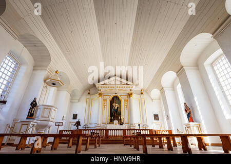 The church inside the Fortress of Louisbourg, Louisbourg National Historic Site, Nova Scotia, Canada Stock Photo