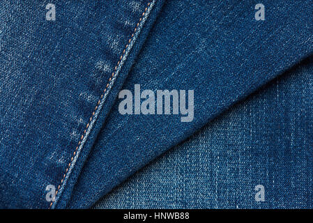 Blue jeans layers textile texture background macro Stock Photo