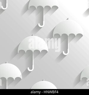 Abstract White Seamless Background with Umbrellas Stock Vector