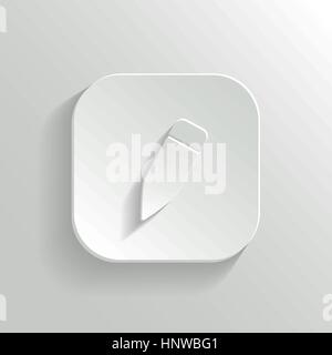 Pencil icon - vector white app button with shadow Stock Vector