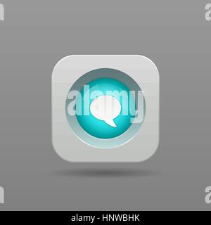 Speech Bubble Button - Vector App Icon Stock Vector
