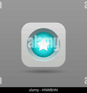 Star Button - Vector App Icon Stock Vector