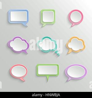 Abstract Vector Colorful Speech Bubbles Set Stock Vector