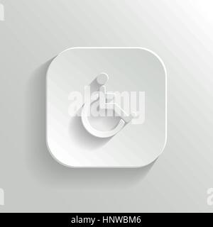 Disabled icon - vector white app button with shadow Stock Vector