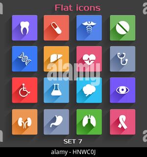 Vector Application  Web Icons Set in Flat Design with Long Shadows Stock Vector