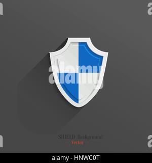 Guardian shield, protection icon in flat style with long shadow Stock Vector