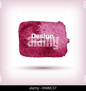 Vinous Square Watercolor Banner. Abstract Vector Background. Hand Drawn Isolated Design Element Stock Vector