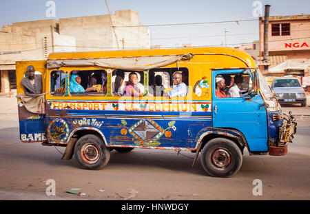 Traditional public transport bus, Dakar, Senegal Stock Photo: 133939810 ...