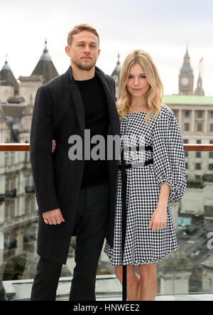 Charlie Hunnam and Sienna Miller attending 'The Lost City Of Z' Photocall at The Corinthia Hotel, London. Stock Photo