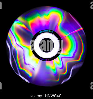 the light reflected from a CD is a collection of psychedelic colors Stock Photo