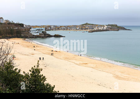 A view towards St. Ives from Carbis Bay, Cornwall, England, UK