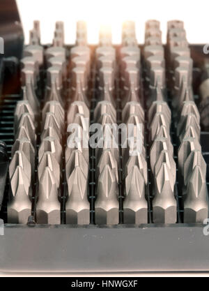 Set of bits in bit holder Stock Photo