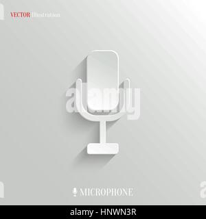 Microphone icon - vector web illustration, easy paste to any background Stock Vector
