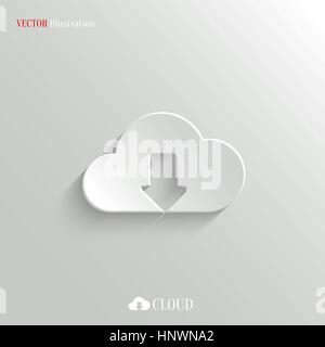 Cloud download icon - vector web illustration, easy paste to any background Stock Vector