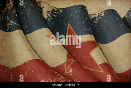 Yugoslavian Flag Old Paper Stock Photo