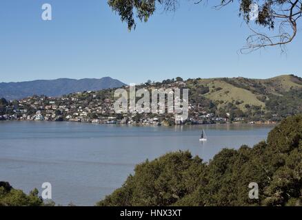 A view of Tiburon, Caifornia, as seen from Angel Island. Stock Photo