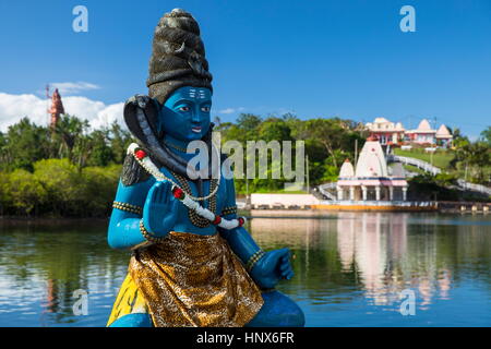 Shiva statue in Ganga Talao Lake, Grand Bassin, Mauritius Stock Photo