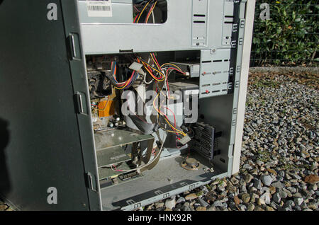 View of open computer case of the 90s Stock Photo - Alamy