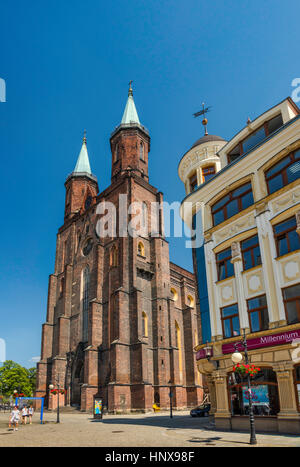 Virgin Mary Church, 14th century, Gothic style, Evangelical-Augsburg Church, in Legnica, Lower Silesia, Poland Stock Photo