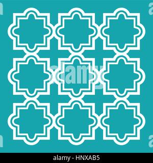 Arabic seamless pattern set - Islamic design, turquoise and white Stock Vector