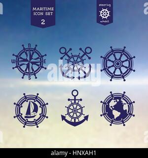 Maritime icons set. Stock Vector