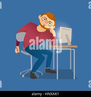 Web designer character. Stock Vector