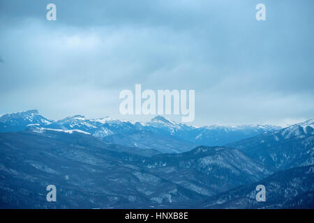 Majestic winter mountains panorama Stock Photo