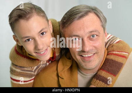 father with son portrait Stock Photo