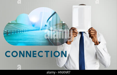 Upload Data Backup Connection Cloud Stock Photo