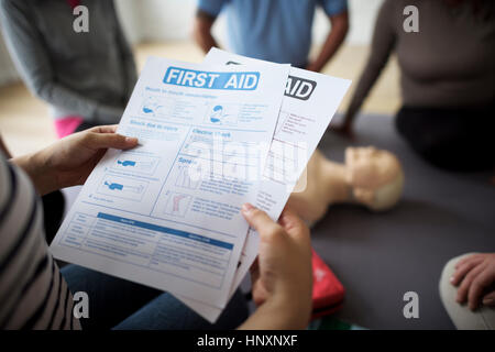 CPR First Aid Training Concept Stock Photo