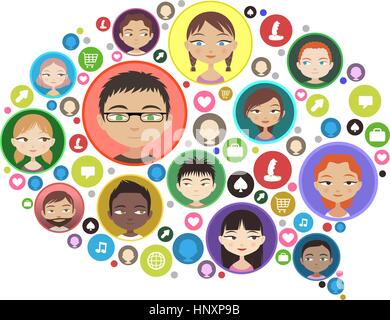 Communication avatar baloon vector Stock Vector