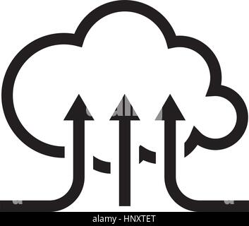 Online Cloud Services. Flat Design Icon. Stock Vector