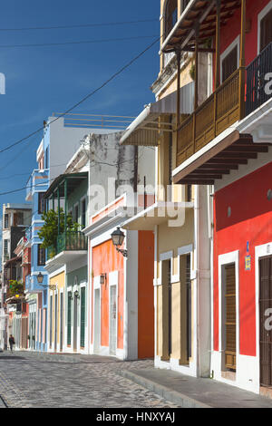 COLORFUL BUILDING FACADES CALLE LUNA OLD TOWN SAN JUAN PUERTO RICO ...