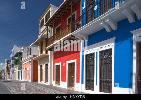 COLORFUL BUILDING FACADES CALLE LUNA OLD TOWN SAN JUAN PUERTO RICO ...