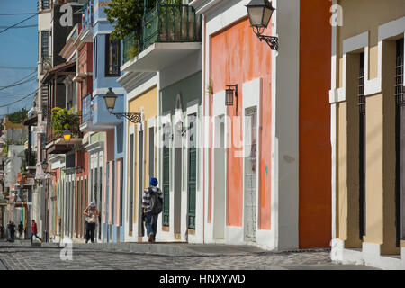 COLORFUL BUILDING FACADES CALLE LUNA OLD TOWN SAN JUAN PUERTO RICO ...