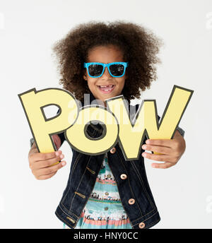 Kid Childhood People Race Emotional Studio Shoot Stock Photo