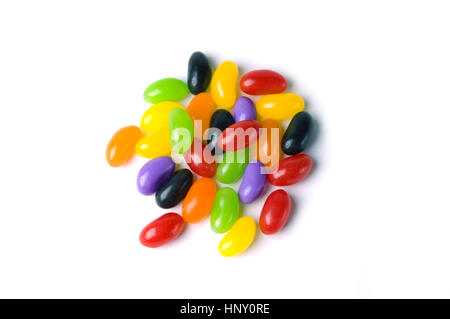 Jelly Beans in a closed jar Stock Photo