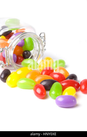 Jelly Beans in a closed jar Stock Photo