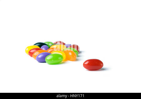 Jelly Beans in a closed jar Stock Photo