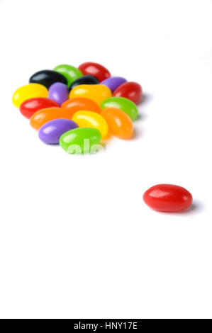 Jelly Beans in a closed jar Stock Photo