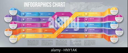 Infografics arrows, shuffled Stock Vector