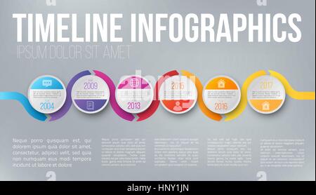 Infographics arrow timeline hystory template Stock Vector