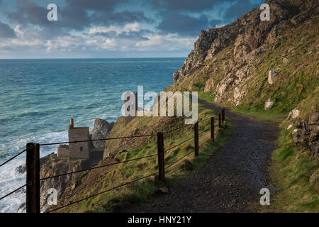 The Engine Houses at Botallack tin mines in Cornwall. Stock Photo