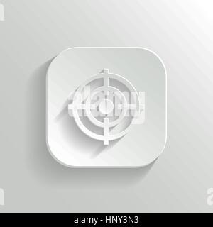 Target icon - vector white app button with shadow Stock Vector