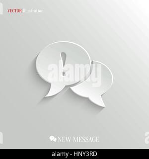 Speech bubble attention icon - vector web illustration, easy paste to any background Stock Vector