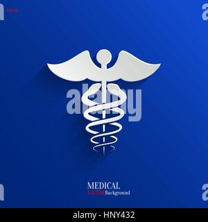 Abstract Medical Background with Caduceus Medical Symbol. Vector Icon Stock Vector