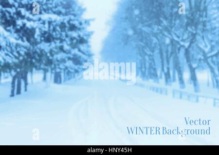Vector Winter Blurred Snowy Background, Design Element Stock Vector