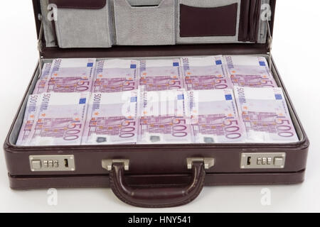 Voller Geldkoffer - full money bag Stock Photo